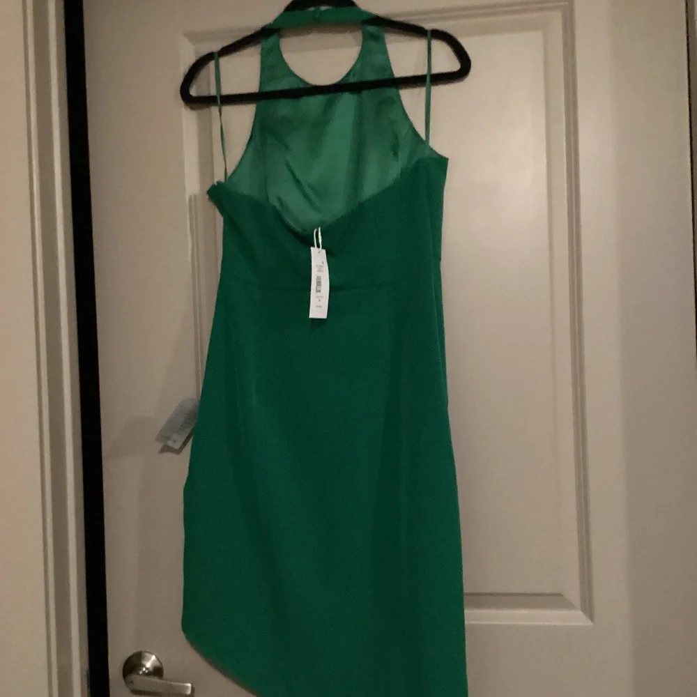 Jewel Badgley Mischka Draped Halter Neck Asymmetric Cocktail Dress, size 8 - Picture 8 of 16